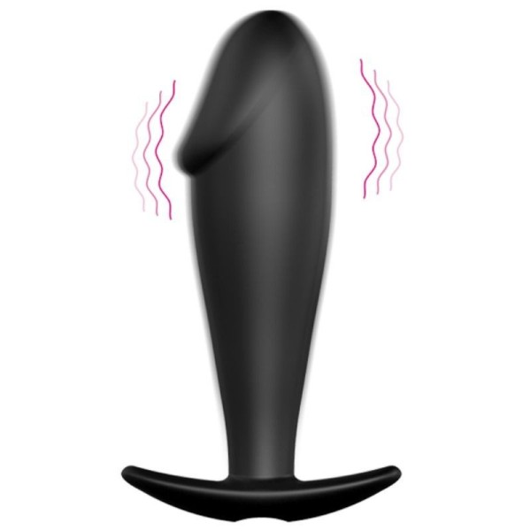 PRETTY LOVE - PLUG ANAL EN SILICONE FORME PÉNIS ET 12 MODES DE VIBRATION NOIR PRETTY LOVE BOTTOM