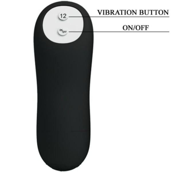 PRETTY LOVE - PLUG ANAL SILICONE EXTRA STIMULATION ET 12 MODES DE VIBRATION NOIR PRETTY LOVE BOTTOM