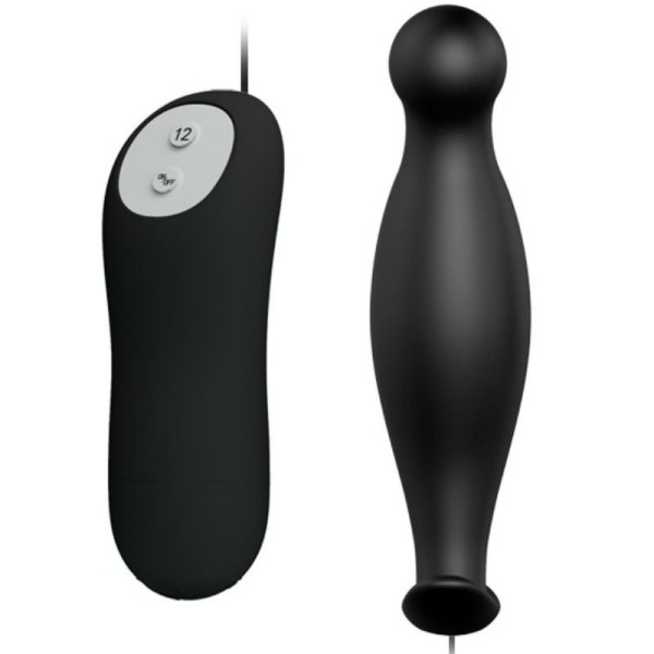 PRETTY LOVE - PLUG ANAL EN SILICONE 12 MODES DE VIBRATION NOIR PRETTY LOVE