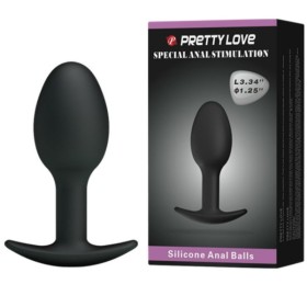 PRETTY LOVE - PLUG ANAL DE SILICONA 6,5 CM FONDO NEGRO PRETTY LOV