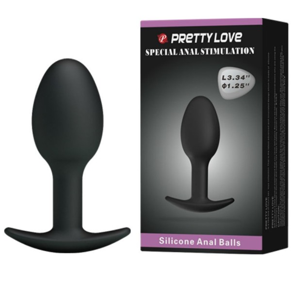 PRETTY LOVE - PLUG ANAL EN SILICONE 6.5 CM NOIR PRETTY LOVE BOTTOM