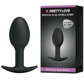 PRETTY LOVE - PLUG ANAL EN SILICONE 6.5 CM NOIR PRETTY LOVE BOTTOM