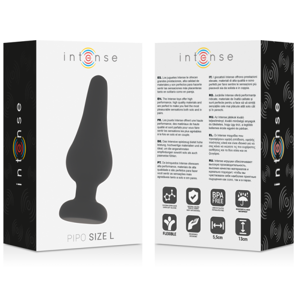 INTENSE - PLUG ANAL PIPO L SILICONE NOIR 13 CM INTENSE ANAL TOYS
