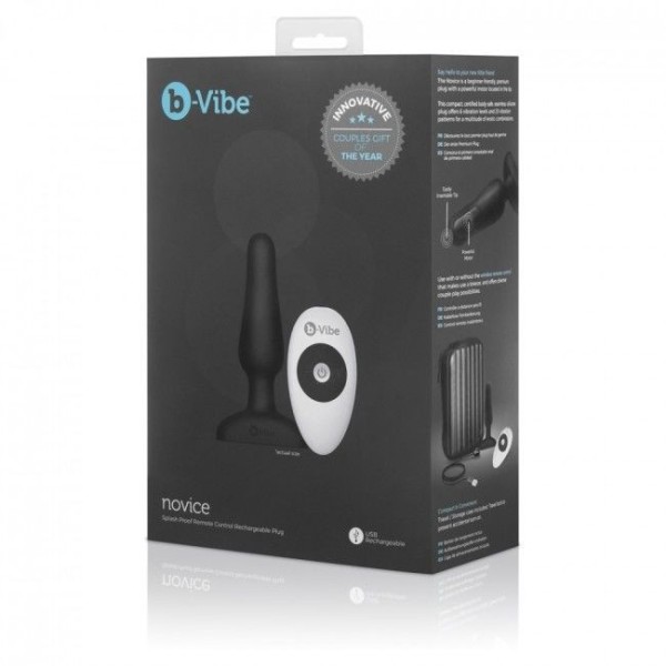 B-VIBE - PLUG ANAL MANDO A DISTANCIA NOVICE NEGRO B-VIBE - Mando 