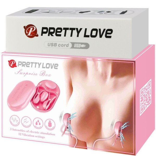 PRETTY LOVE - BOITE SURPRISE PINCES DÉLECTRO STIMULATION ROSE PRETTY LOVE FLIRTATION