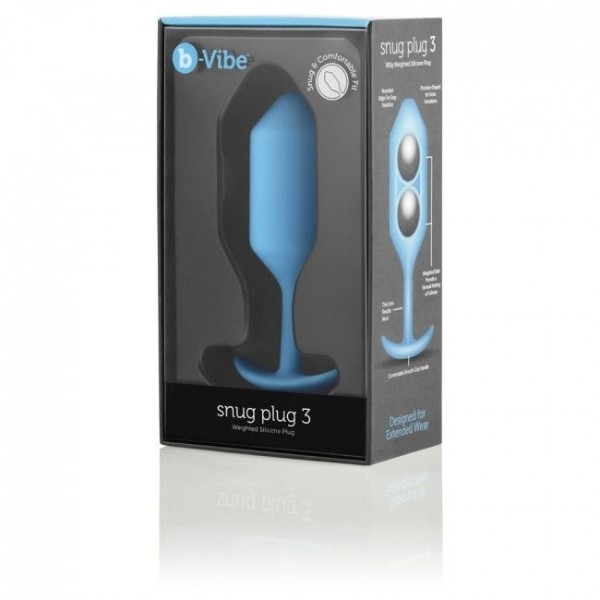 B-VIBE - SNUG PLUG ANAL 3 BLEU CIEL B-VIBE - Vibromasseurs anaux