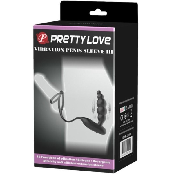 PRETTY LOVE - ANNEAUX PÉNIS AVEC PLUG VIBRATEUR PRETTY LOVE