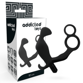 ADDICTED TOYS - PLUG ANAL AVEC DOUBLE ANNEAU PÉNIS ET TESTICULES NOIR ADDICTED TOYS