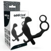 ADDICTED TOYS - PLUG ANAL AVEC DOUBLE ANNEAU PÉNIS ET TESTICULES NOIR ADDICTED TOYS