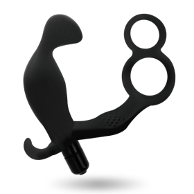 ADDICTED TOYS - PLUG ANAL AVEC DOUBLE ANNEAU PÉNIS ET TESTICULES NOIR ADDICTED TOYS