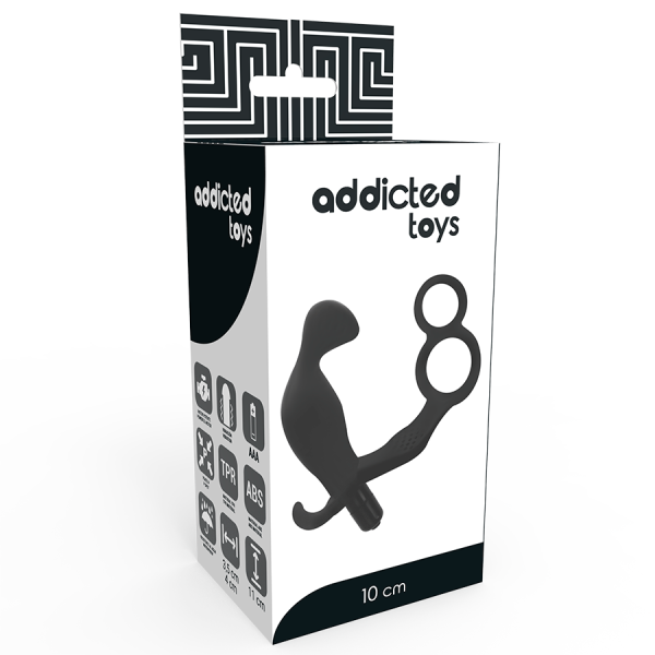 ADDICTED TOYS - PLUG ANAL AVEC DOUBLE ANNEAU PÉNIS ET TESTICULES NOIR ADDICTED TOYS