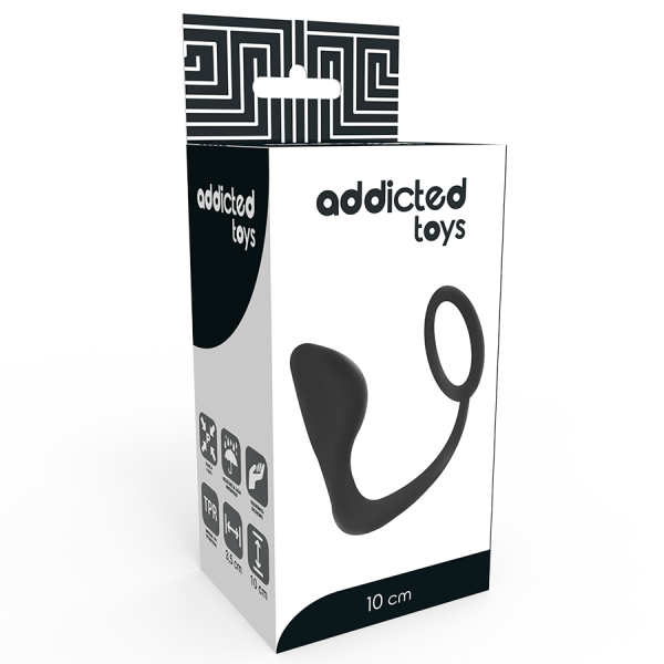 ADDICTED TOYS - PLUG ANAL AVEC ANNEAU PÉNIS NOIR ADDICTED TOYS