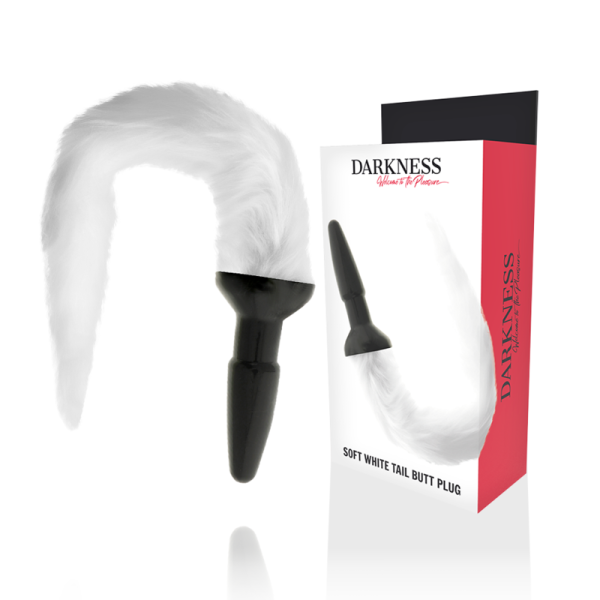 DARKNESS - PLUG ANAL EN SILICONE AVEC QUEUE BLANCHE DARKNESS ANAL