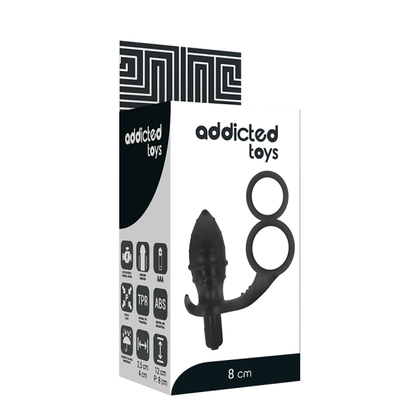 ADDICTED TOYS - PLUG ANAL AVEC DOUBLE ANNEAU NOIR ADDICTED TOYS