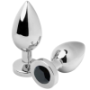 METAL HARD - PLUG ANAL DIAMANT NOIR MOYEN 7,62CM METAL HARD
