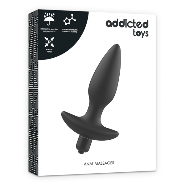 ADDICTED TOYS - MASAJEADOR PLUG ANAL CON VIBRACIÓN NEGRO ADDICTED