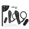 ANNEAU PÉNIS AVEC TÉLÉCOMMANDE PLUG ANAL NOIR RECHARGEABLE ADDICTED TOYS
