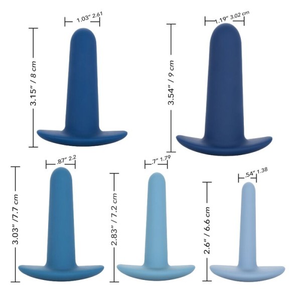 Calexotics - Set de entrenamiento anal portátil de 5 piezas