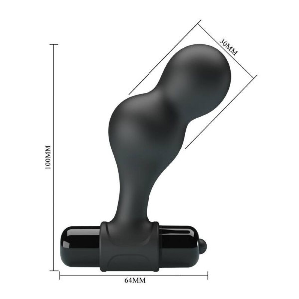 MR PLAY - PLUG ANAL VIBRADOR DE SILICONA NEGRO MR PLAY