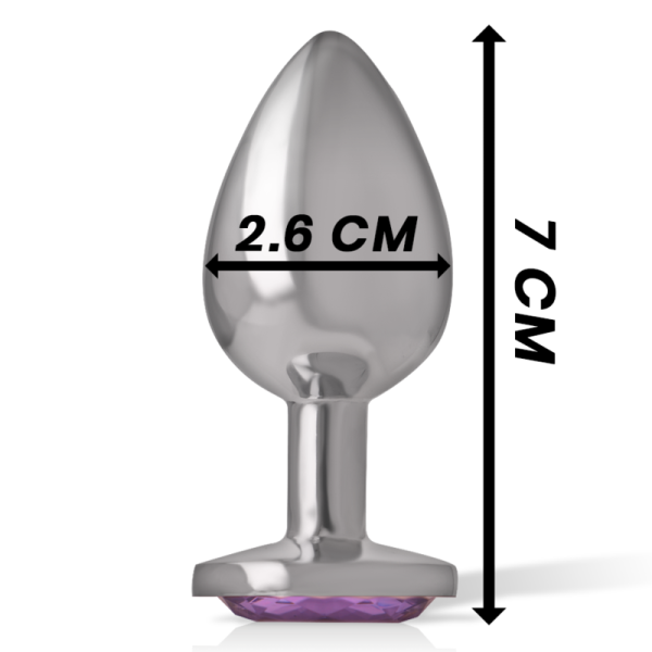 INTENSE - PLUG ANAL DE METAL DE ALUMINIO CON CRISTAL MORADO TALLA