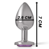 INTENSE - PLUG ANAL EN MÉTAL ALUMINIUM AVEC CRISTAL VIOLET TAILLE S INTENSE ANAL TOYS