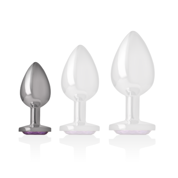 INTENSE - PLUG ANAL EN MÉTAL ALUMINIUM AVEC CRISTAL VIOLET TAILLE S INTENSE ANAL TOYS