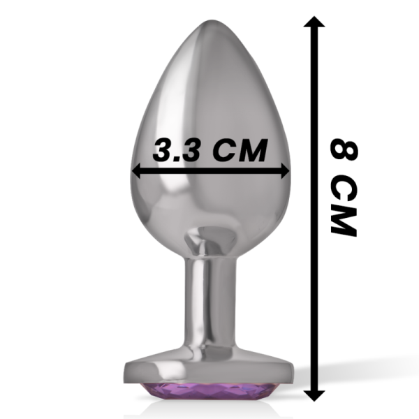INTENSE - PLUG ANAL EN MÉTAL ALUMINIUM AVEC CRISTAL VIOLET TAILLE M INTENSE ANAL TOYS