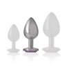 INTENSE - PLUG ANAL EN MÉTAL ALUMINIUM AVEC CRISTAL VIOLET TAILLE M INTENSE ANAL TOYS