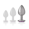 INTENSE - PLUG ANAL EN MÉTAL ALUMINIUM AVEC CRISTAL VIOLET TAILLE L INTENSE ANAL TOYS