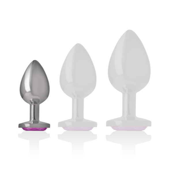 INTENSE - PLUG ANAL EN MÉTAL ALUMINIUM AVEC CRISTAL ROSE TAILLE S INTENSE ANAL TOYS