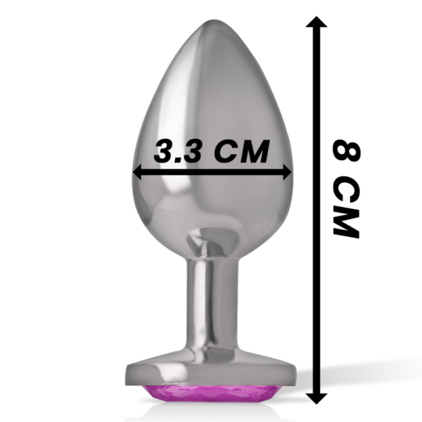 INTENSE - PLUG ANAL EN MÉTAL ALUMINIUM AVEC CRISTAL ROSE TAILLE M INTENSE ANAL TOYS