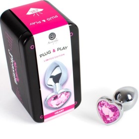 SECRETPLAY - PLUG ANAL EN MÉTAL COEUR FUCHSIA PETITE TAILLE 7 CM SECRETPLAY TOYS