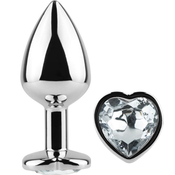 SECRETPLAY - PLUG ANAL EN MÉTAL COEUR CRISTAL CLAIR PETITE TAILLE 7 CM SECRETPLAY TOYS