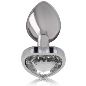 INTENSE - PLUG ANAL MÉTAL ALUMINIUM COEUR BLANC TAILLE L INTENSE ANAL TOYS