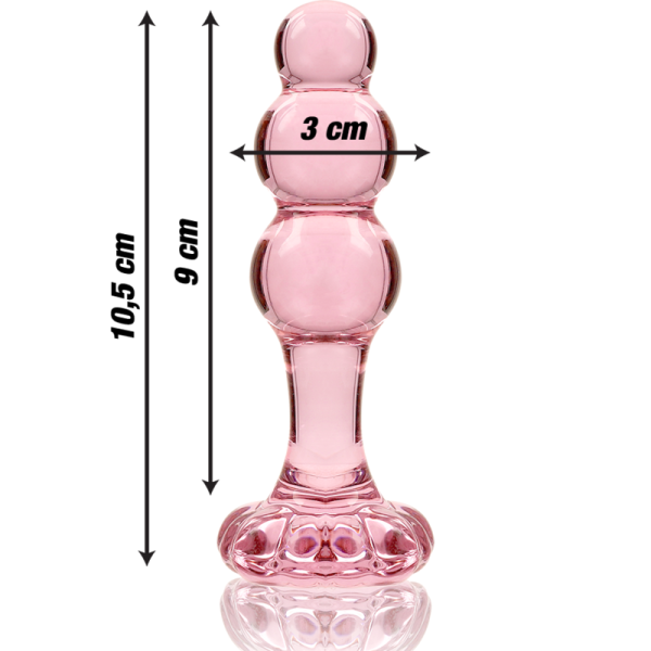 NEBULA SERIES BY IBIZA - MODÈLE 1 PLUG ANAL VERRE BOROSILICATE ROSE 10.5 CM -O- 3 CM NEBULA SERIES BY IBIZA