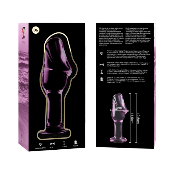 NEBULA SERIES BY IBIZA - PLUG ANAL MODÈLE 6 VERRE BOROSILICATE ROSE 12.5 CM -O- 4 CM NEBULA SERIES BY IBIZA