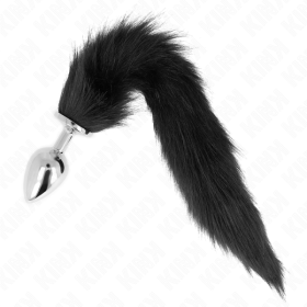 KINK - PLUG ANAL TAMAÑO L 10 X 4 CM CON COLA SINTÉTICA 40 CM NEGR