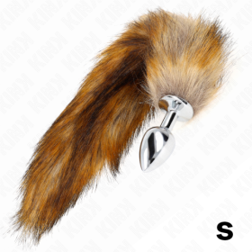 KINK - PLUG ANAL TAMANHO S 7 X 3 CM COM CAUDA SINTÉTICA 40 CM MARROM KINK PLEASURE PLUGS