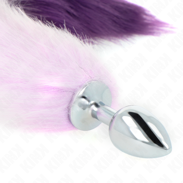 KINK - PLUG ANAL TAILLE S 7 X 3 CM AVEC QUEUE SYNTHÉTIQUE 40 CM VIOLET KINK PLEASURE PLUGS