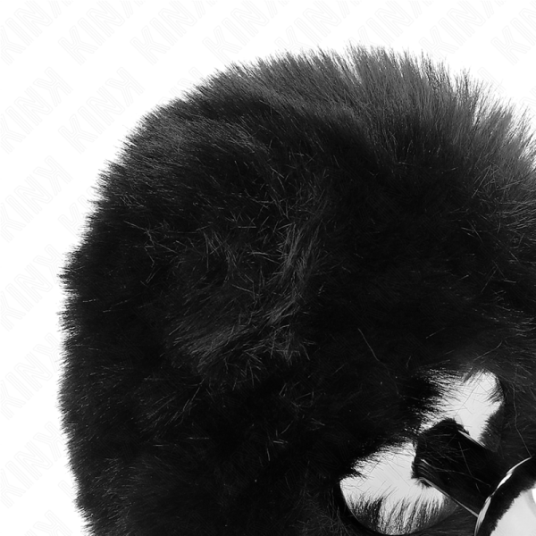 KINK - BOUCHON EN ACIER INOXYDABLE 7 x 3 CM AVEC QUEUE DE LAPIN EN FAUSSE FOURRURE NOIRE 8 CM KINK PLEASURE PLUGS