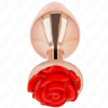 KINK - PLUG ANAL ROSE GOLD COM PLUGUES DE PRAZER RED ROSE L KINK