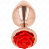 KINK - PLUG ANAL ROSE GOLD COM PLUGS DE PRAZER RED ROSE M KINK
