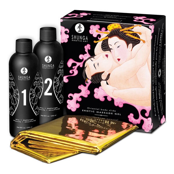 Shunga - GEL de Massagem Erótica Corpo a Corpo Oriental Morango...