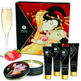 Shunga - KIT Secret Geisha Fraises ET Cava – Kits de massage