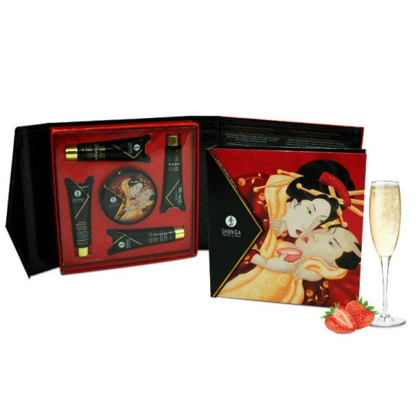 Shunga - KIT Secret Geisha Fresas Y Cava – Kits de masaje