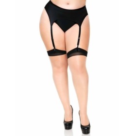 LEG AVENUE - PLUS LYCRA SHEER 2 TONS CUISSES HAUTES AVEC COUTURE ARRIÈRE ET TALON CUBAIN LEG AVENUE HOSIERY