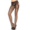 LEG AVENUE - CULOTTE EN ÉLÉGANTE FILET BRODÉ NOIR LEG AVENUE HOSIERY