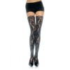 LEG AVENUE - MEIAS DE RENDA FLORAL LEG AVENUE HOSIERY - Meias