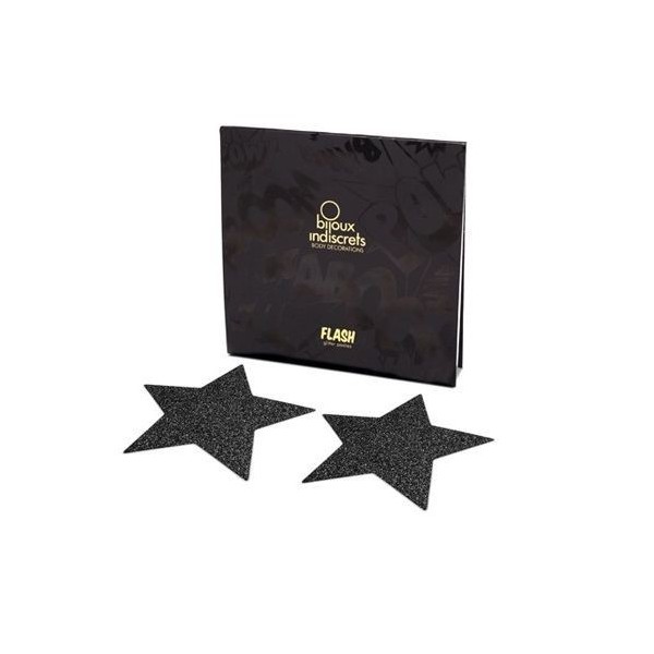BIJOUX - INDISCRETS CAPUCHONS DE TAMELON NOIR STAR FLASH BIJOUX FLASH COLLECTION