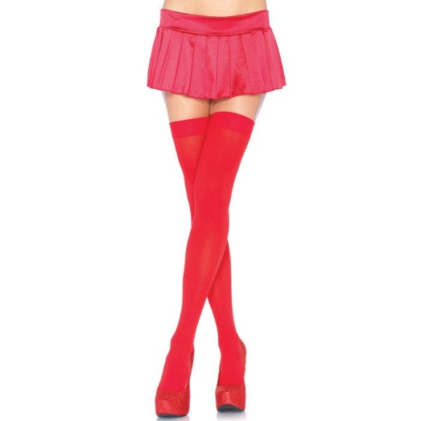 LEG AVENUE - CUISSES HAUTES EN NYLON ROUGE LEG AVENUE HOSIERY